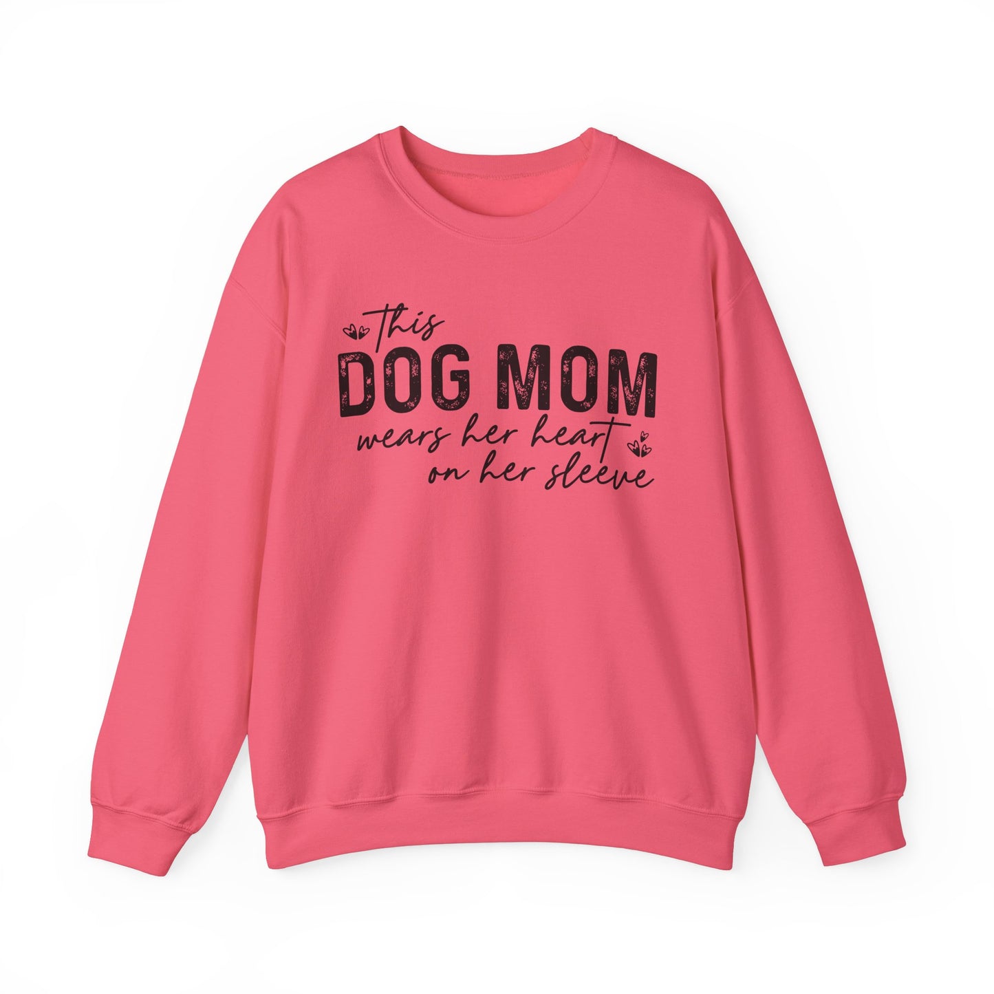 Dog Mom Crewneck Sweatshirt - Heart on Sleeve Design