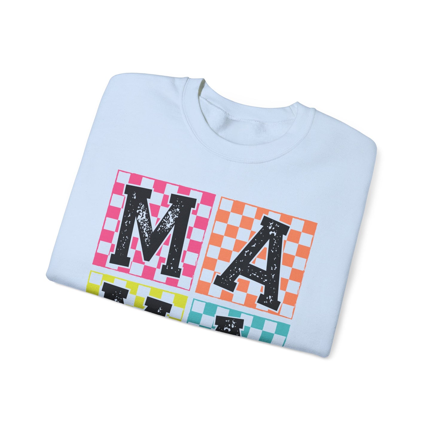 Mama Checkered Pattern Crewneck Sweatshirt - Cozy Gift for Moms