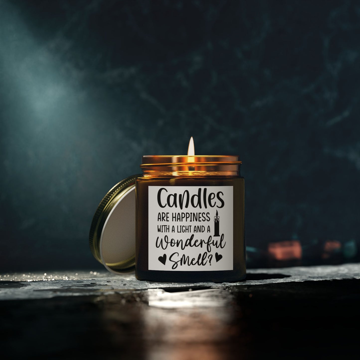 Scented Candles - "Candles Are Happiness" - Coconut Apricot Wax (4oz, 9oz)