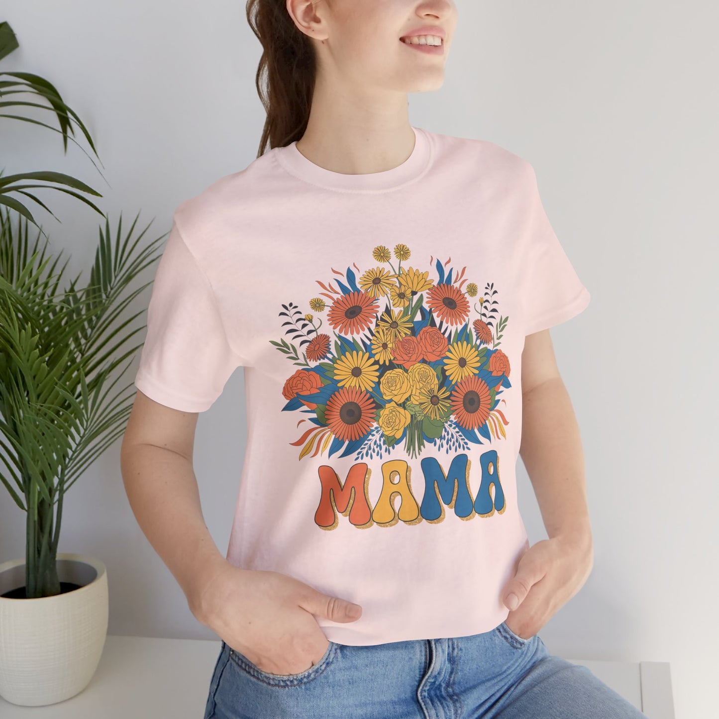 Mama Floral Graphic Tee, Mother’s Day Gift, Women’s Casual Shirt, Cute Mom Shirt, Summer Style Top
