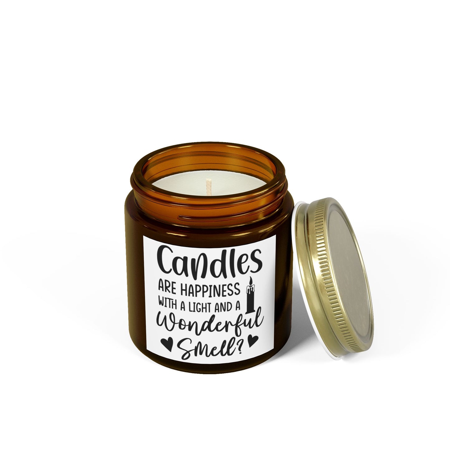 Scented Candles - "Candles Are Happiness" - Coconut Apricot Wax (4oz, 9oz)