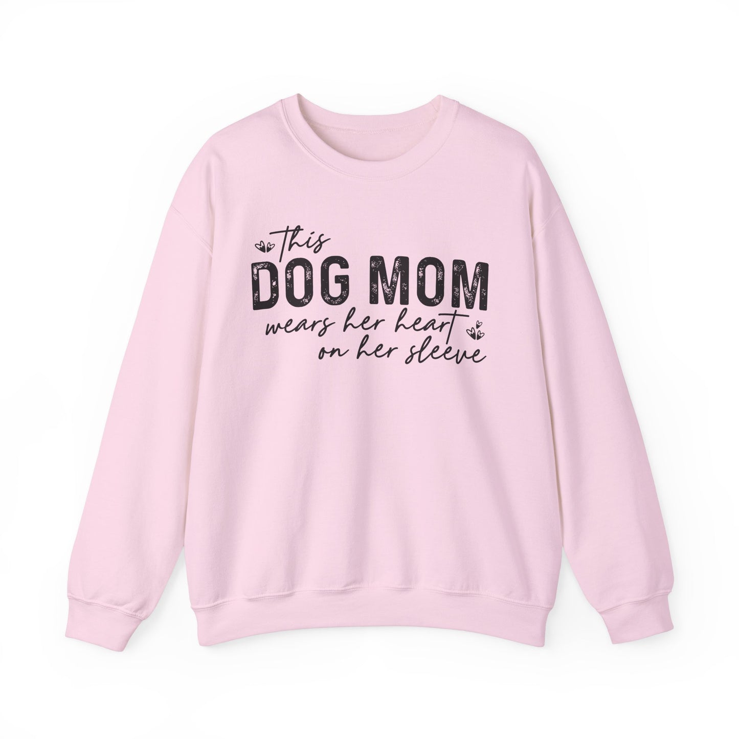 Dog Mom Crewneck Sweatshirt - Heart on Sleeve Design