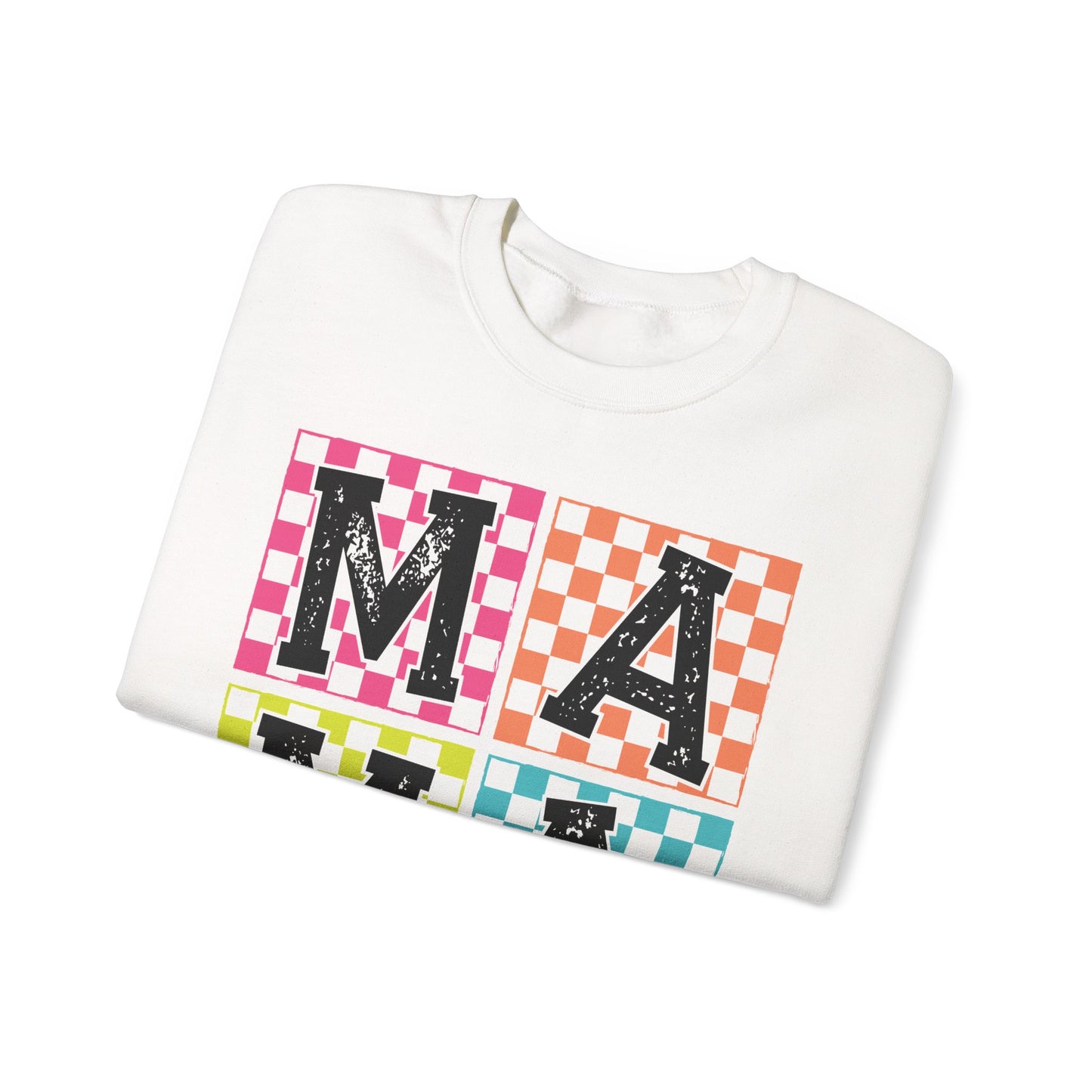 Mama Checkered Pattern Crewneck Sweatshirt - Cozy Gift for Moms