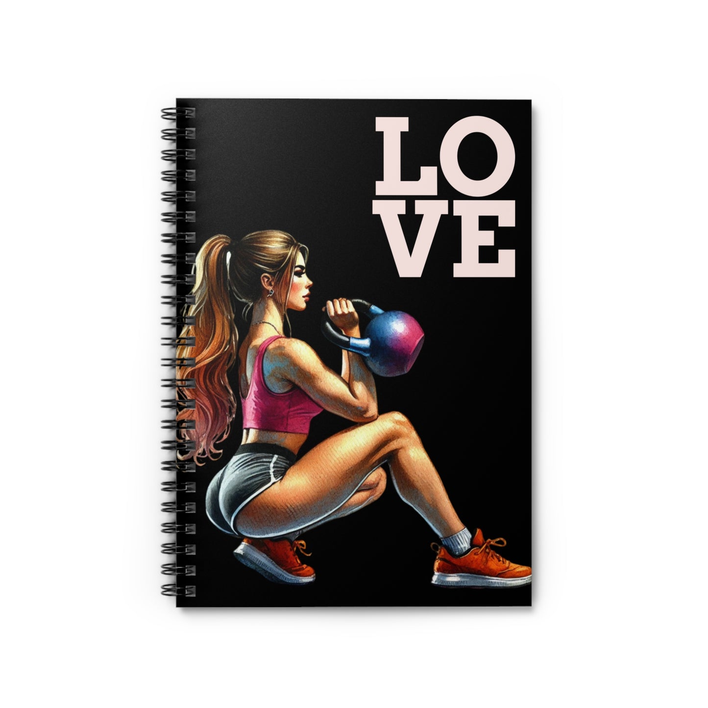 Motivational Fitness Spiral Notebook - 'LOVE' Design