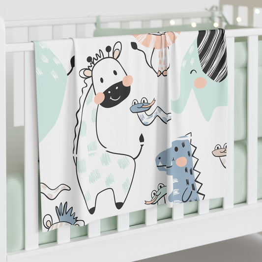 Adorable Animal Print Baby Swaddle Blanket - Soft and Cozy Nursery Must-Have