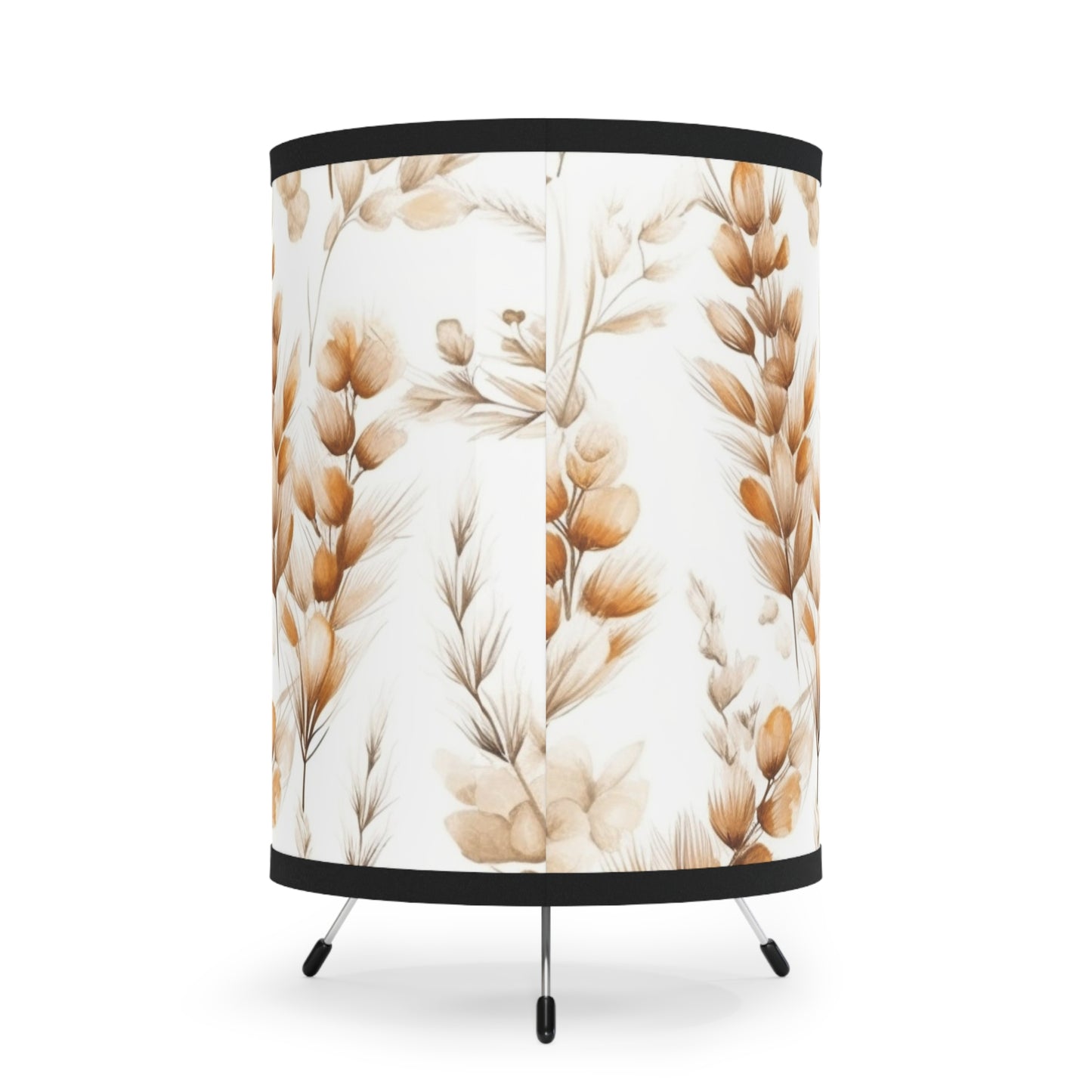 Botanical Tripod Lamp with High-Res Floral Print Shade