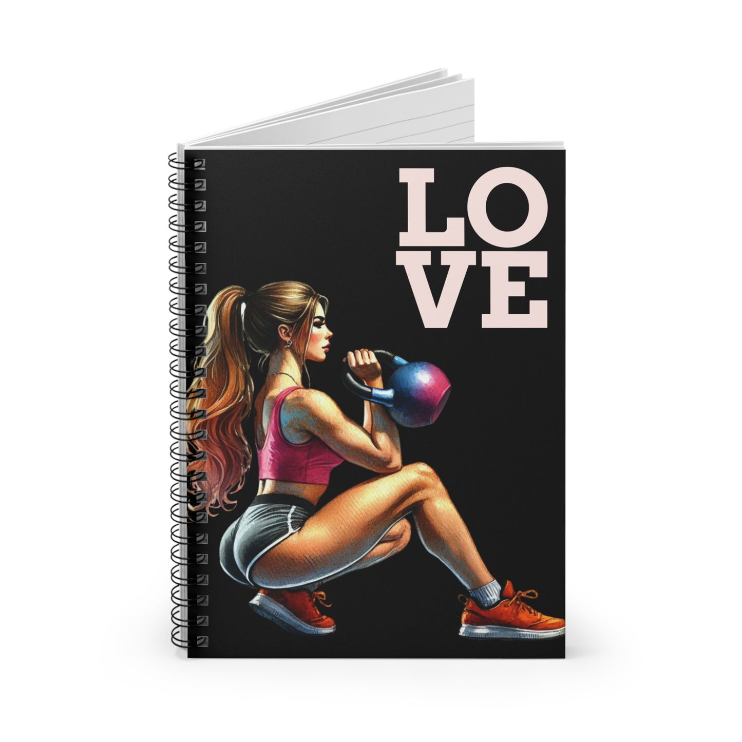 Motivational Fitness Spiral Notebook - 'LOVE' Design