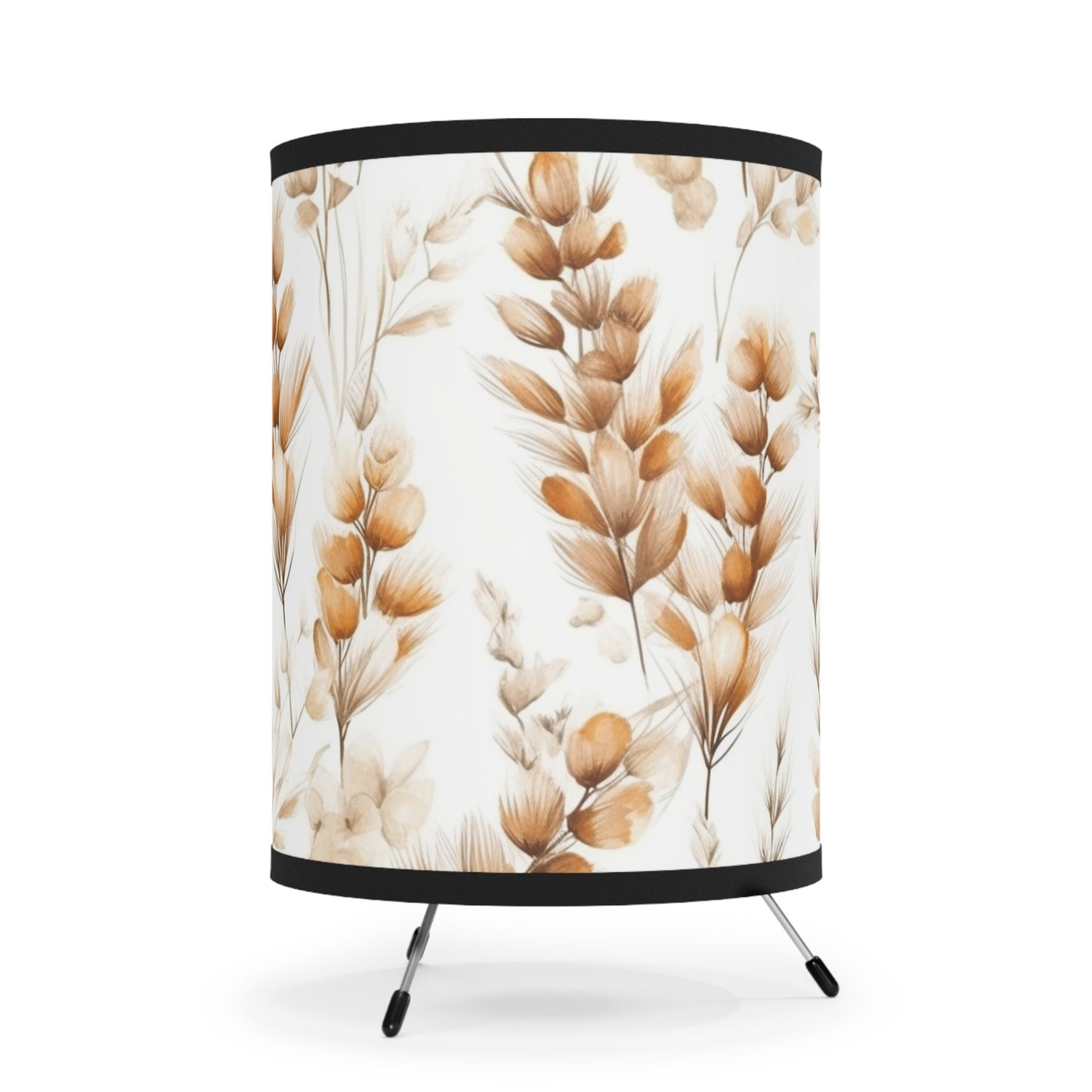 Botanical Tripod Lamp with High-Res Floral Print Shade