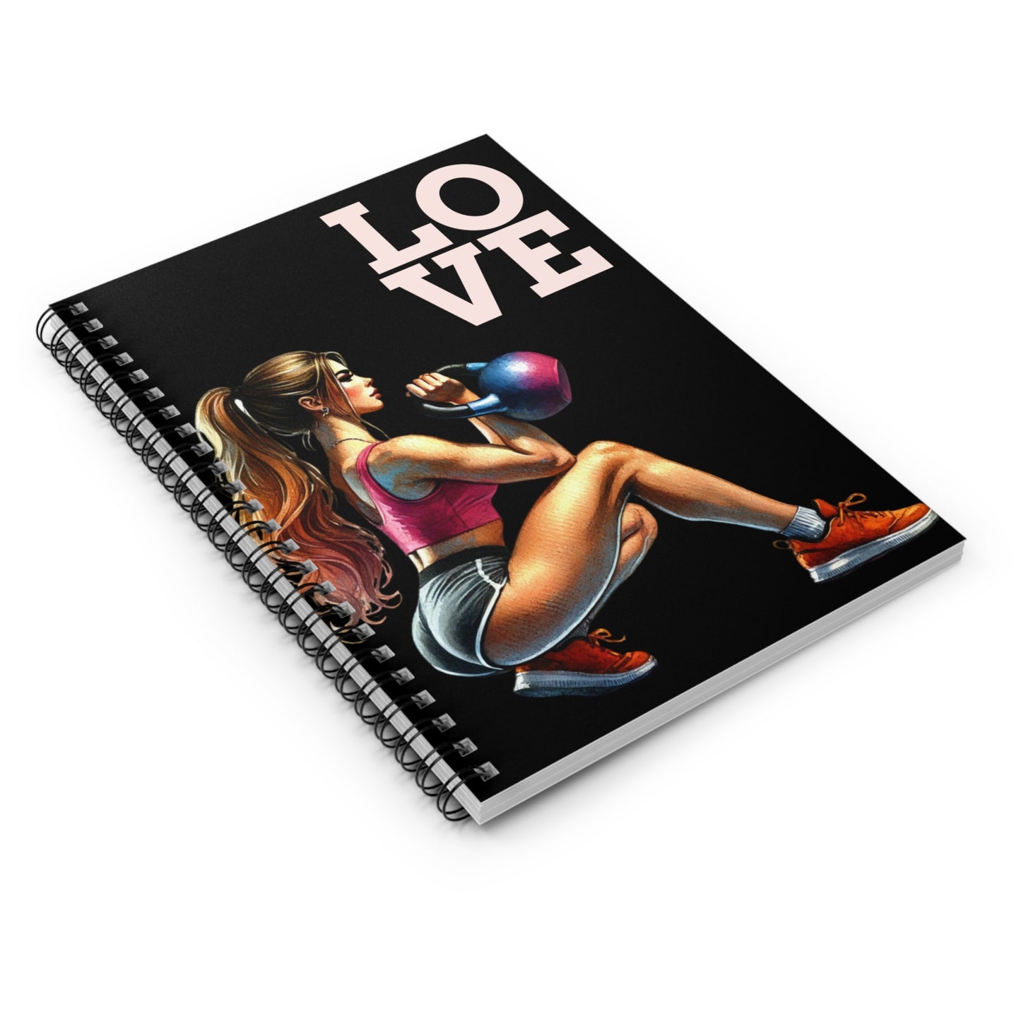 Motivational Fitness Spiral Notebook - 'LOVE' Design