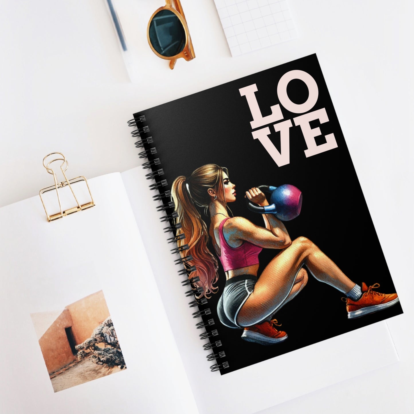 Motivational Fitness Spiral Notebook - 'LOVE' Design