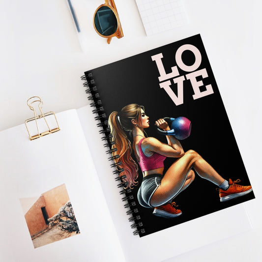 Motivational Fitness Spiral Notebook - 'LOVE' Design
