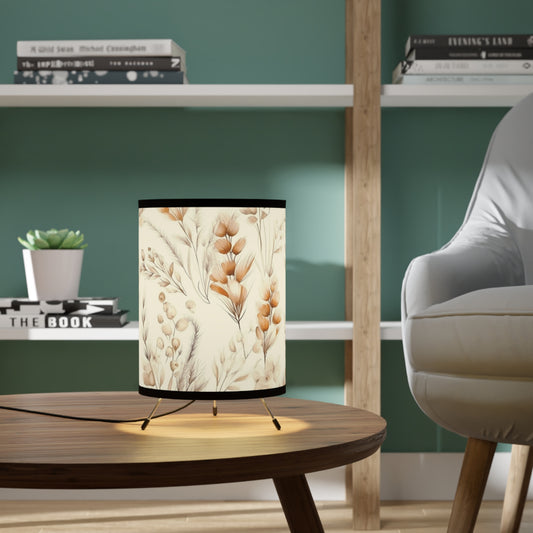 Botanical Tripod Lamp with High-Res Floral Print Shade