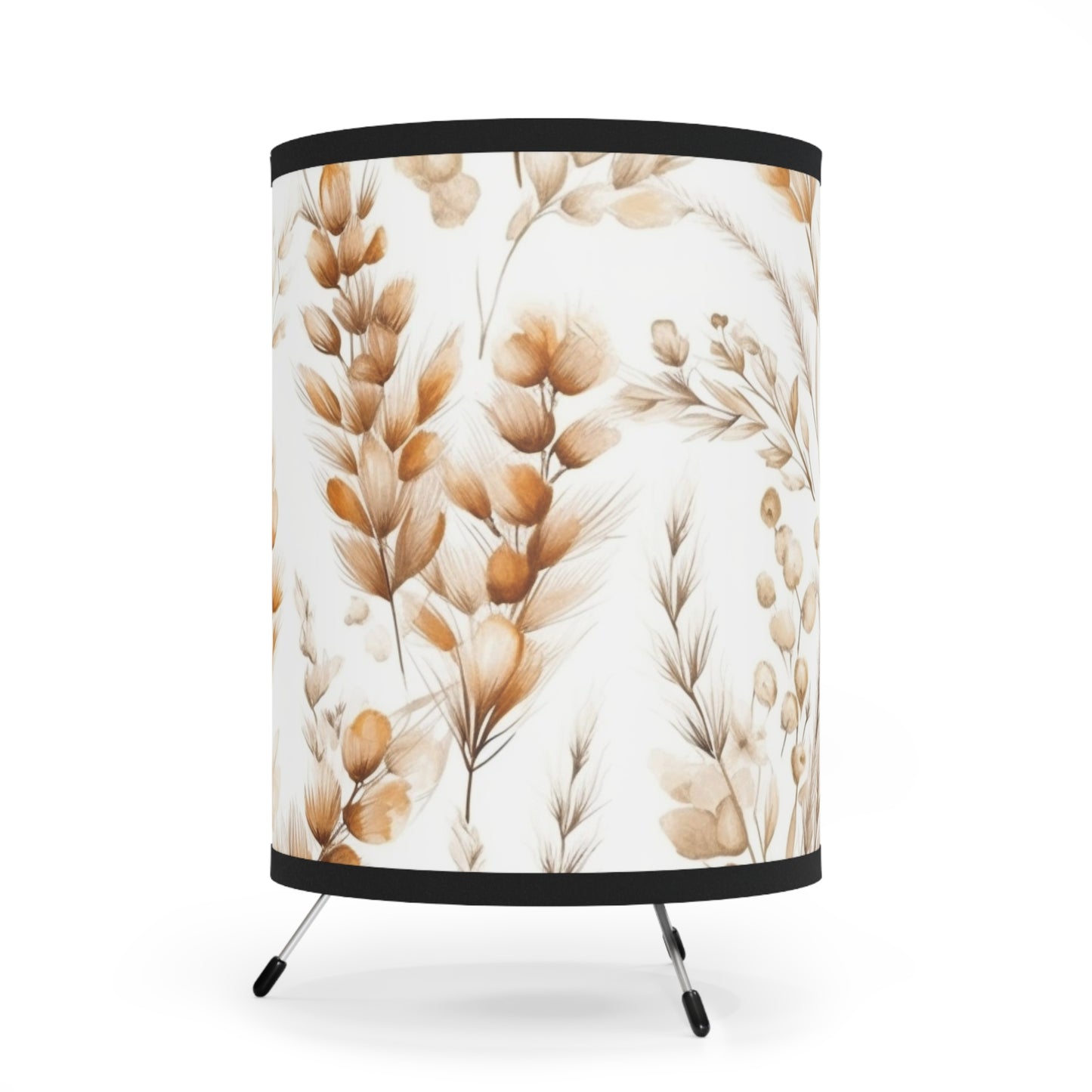 Botanical Tripod Lamp with High-Res Floral Print Shade