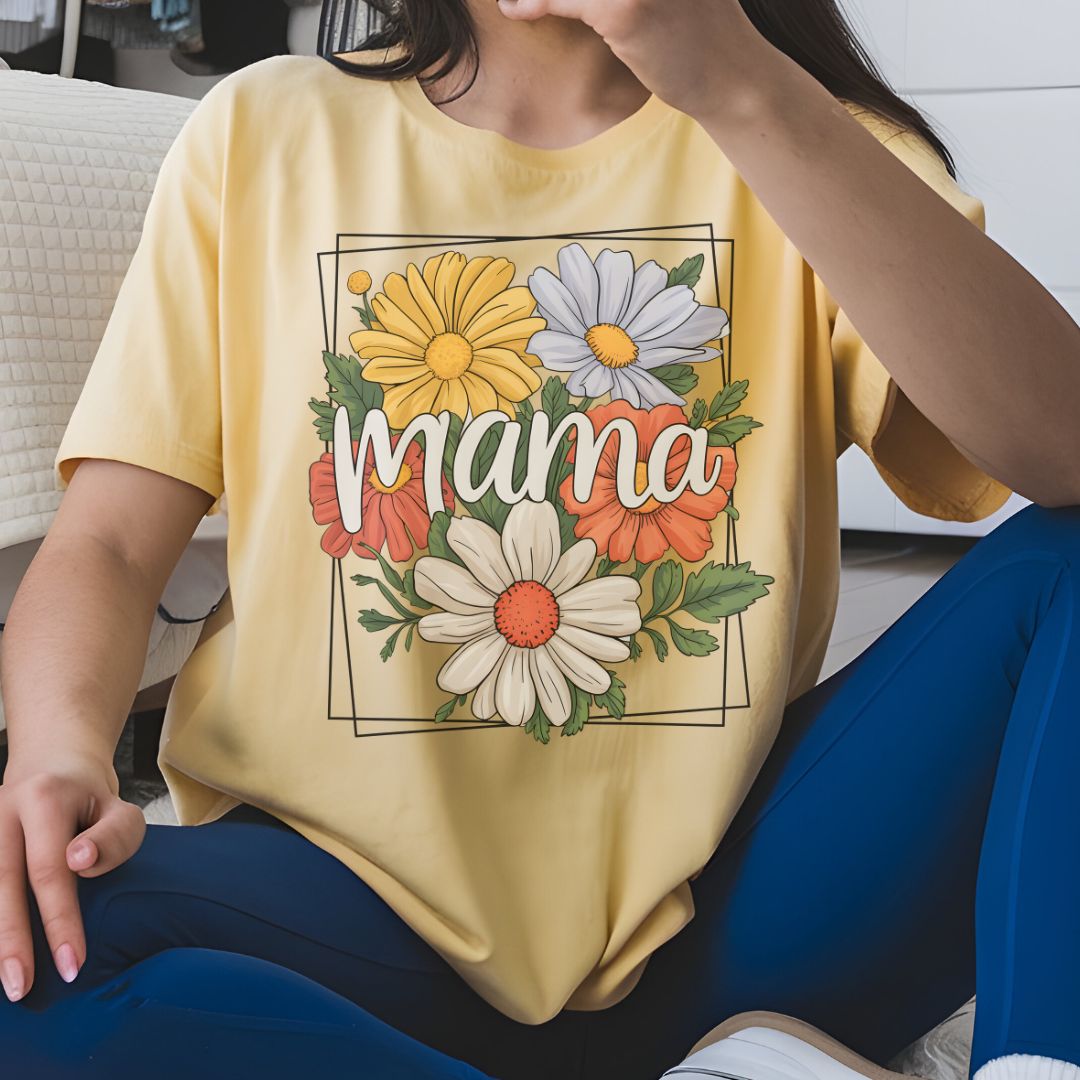 Floral Mama Tee - Jersey Short Sleeve Shirt for Mothers