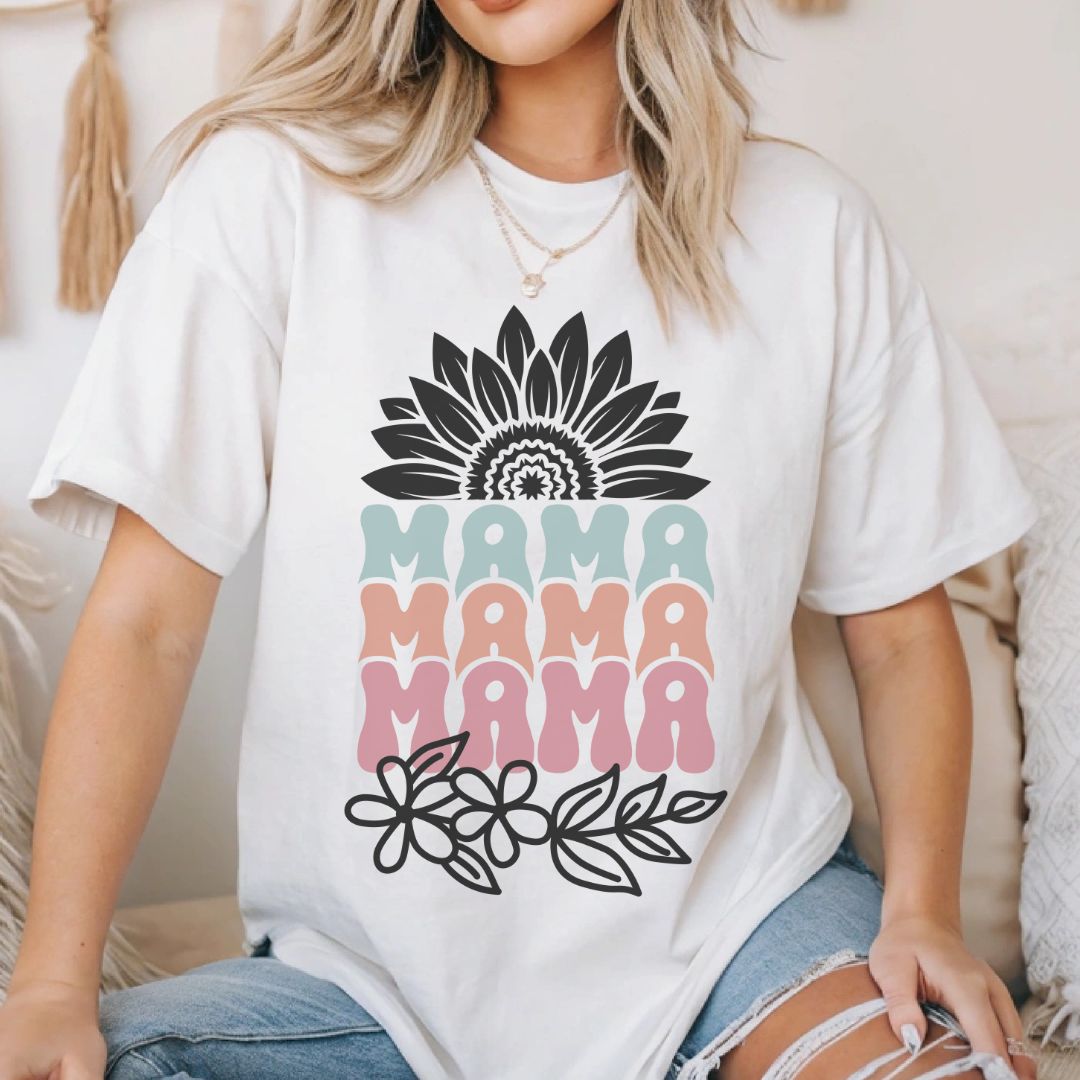Mama Flower Jersey Tee – Cute & Comfy Mother’s Day Gift