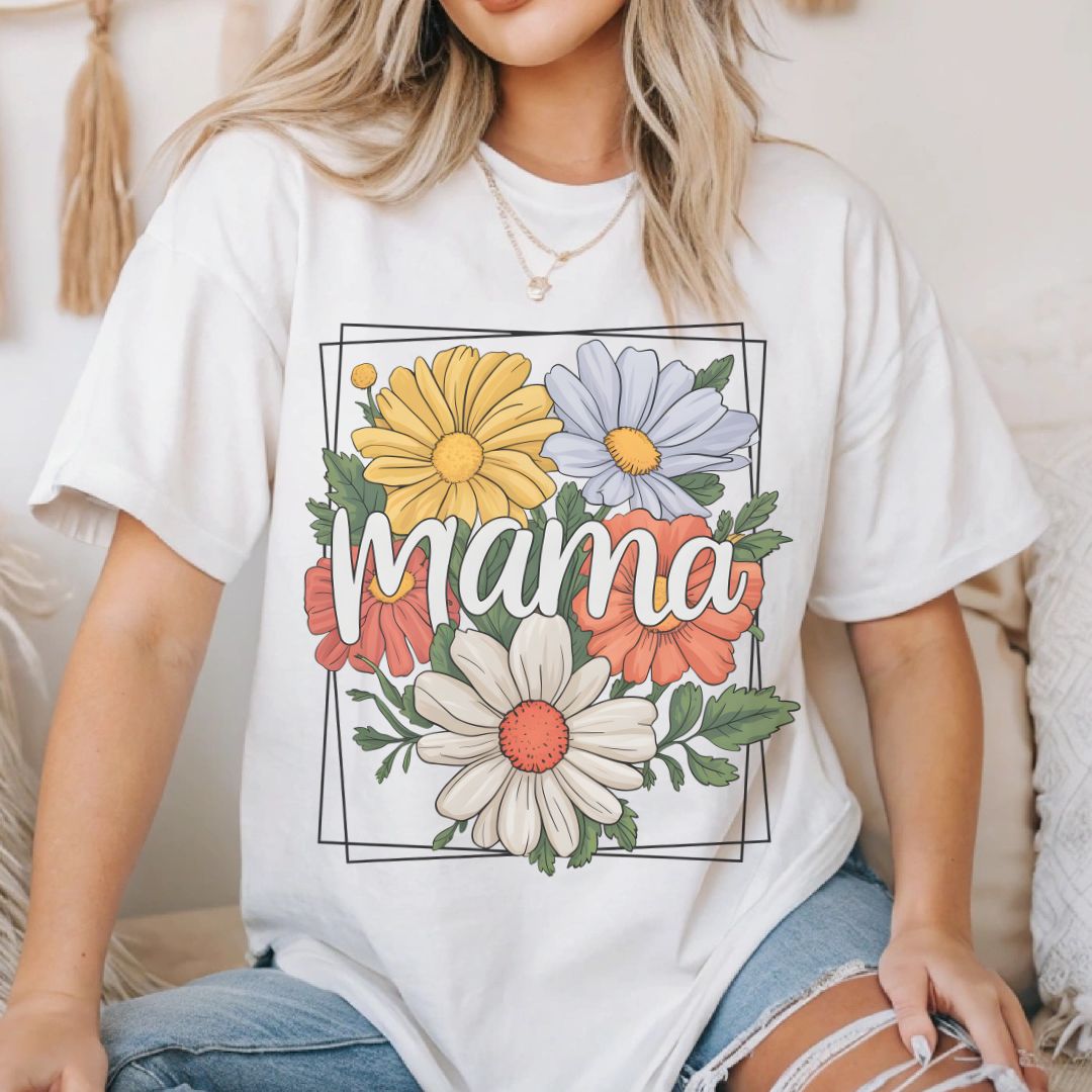 Floral Mama Tee - Jersey Short Sleeve Shirt for Mothers