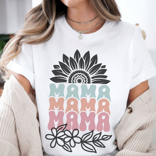 Mama Flower Jersey Tee – Cute & Comfy Mother’s Day Gift