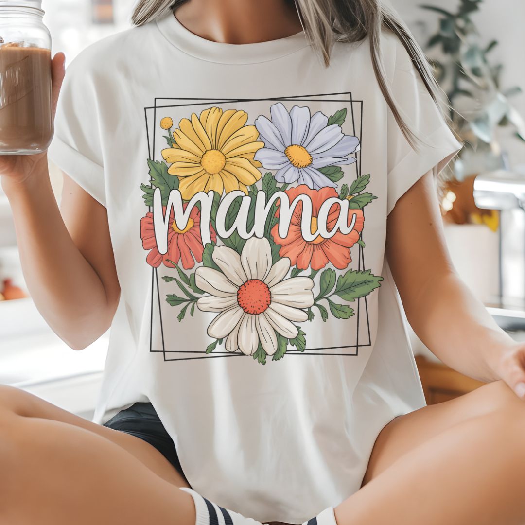 Floral Mama Tee - Jersey Short Sleeve Shirt for Mothers