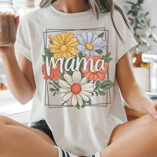 Floral Mama Tee - Jersey Short Sleeve Shirt for Mothers
