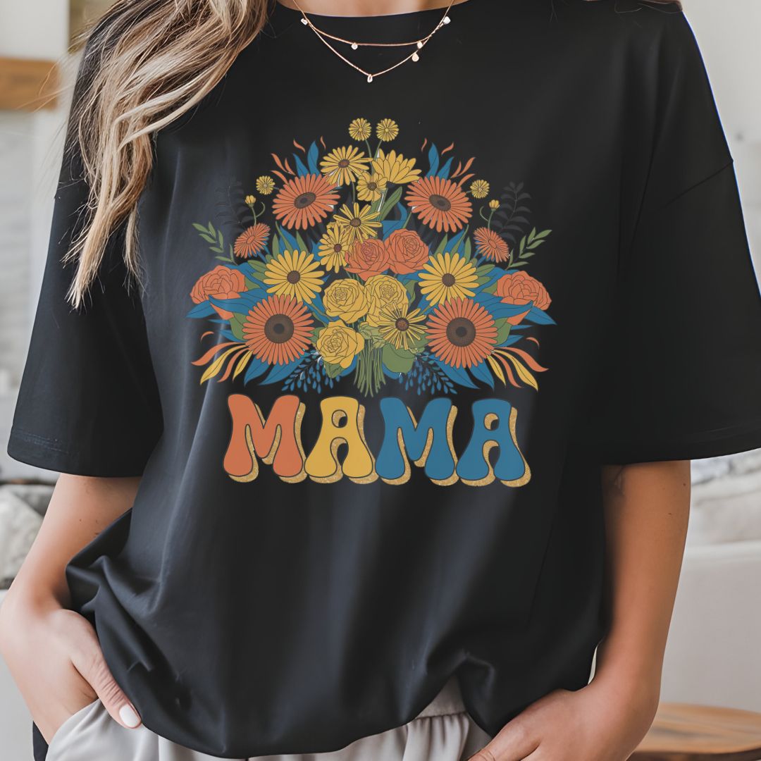 Mama Floral Graphic Tee, Mother’s Day Gift, Women’s Casual Shirt, Cute Mom Shirt, Summer Style Top