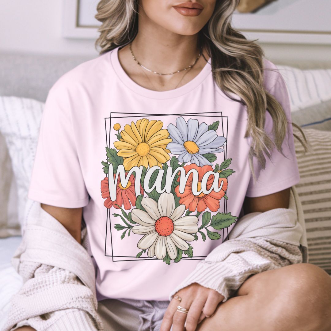 Floral Mama Tee - Jersey Short Sleeve Shirt for Mothers